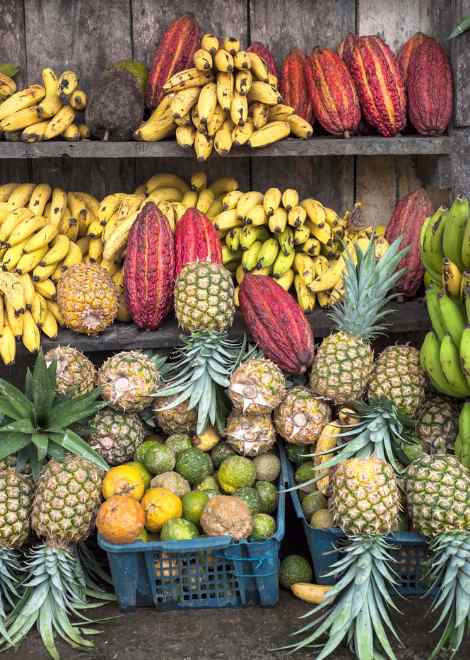 Stop in a local food market to try a ton of exotic fruits